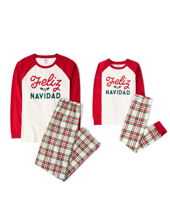 The Children's Place,Unisex Baby,Family Matching, Christmas and Holiday Pajama Sets, Cotton,Feliz Navidad Holiday- Adult,Medium
