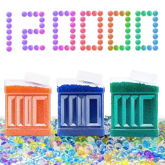 Retros Market Gel Blaster Balls - 120000Pcs 3Pack 7-8mm Ammo Compatible With Water Blasters Splatter Gall Orbez, for Ages 14+