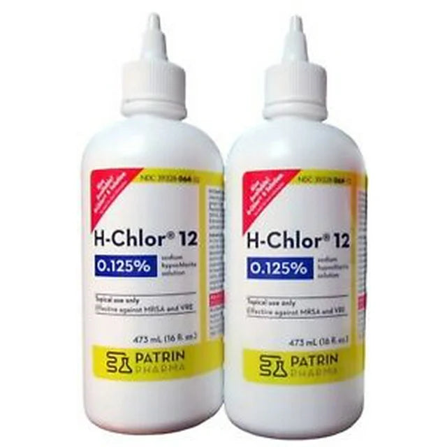 Patrin Pharma H-Chlor 12 WOUND WASH Effective MRSA & VRE 16oz ( 2 pack ...