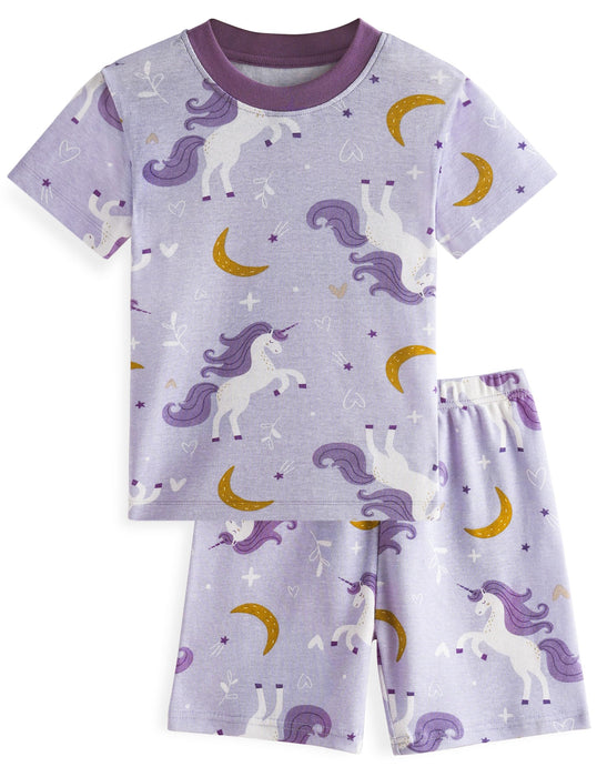 Yoofoss Toddler Pajamas Organic Cotton Baby Girl Boy Pajamas Summer Short Sleeve Kids Clothes Snug Fit Pjs Set 2 Piece