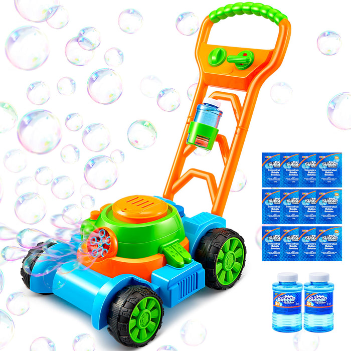Retros Market Bubble Lawn Mower Toddler Toys - Kids Bubble Machine Summer Outdoor Push Toy Games, Backyard Garden Outside Play Toddlers Preschool Boys Girls Birthday Gifts (Blue)