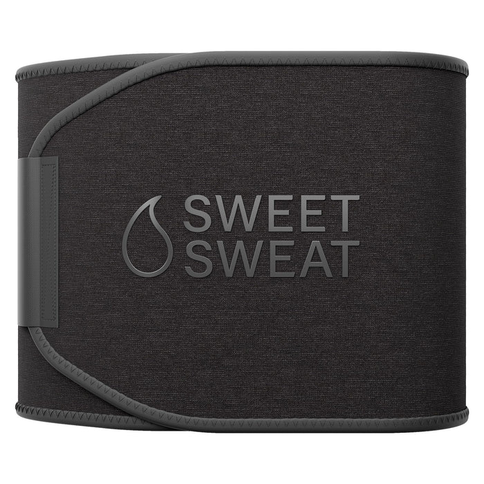 Sports Research Sweet Sweat Waist Trimmer (Core Series) - Premium Sweat Enhancing Fitness Band for Women & Men - Adjustable Fit · Latex-Free Neoprene - Matte Black, Medium