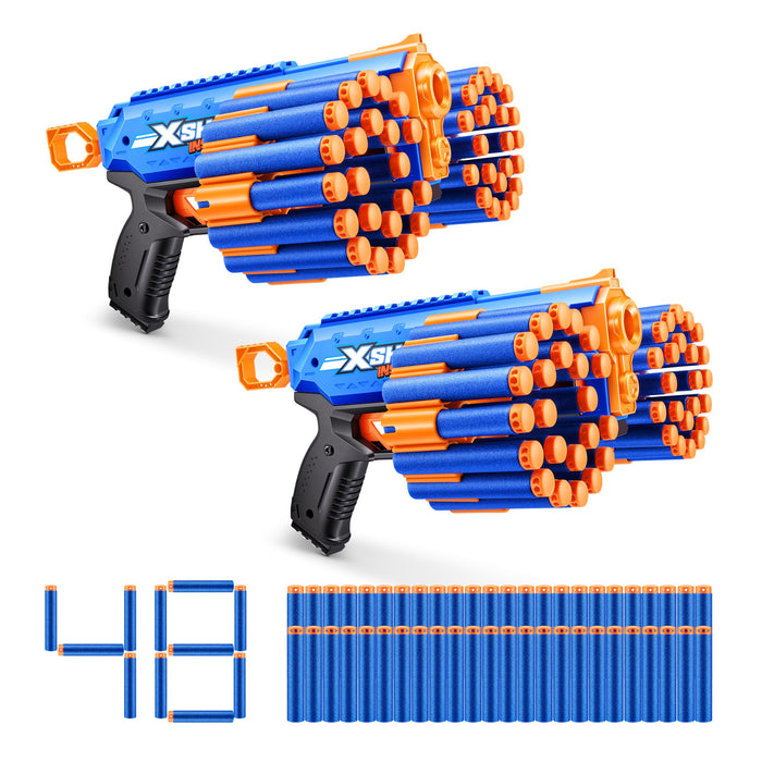 Retros Market Insanity Manic Blaster Dual Pack by ZURU with 48 Darts, Air Pocket Technology Darts and Dart Storage, Outdoor Toy for Boys and Girls, Teens and Adults