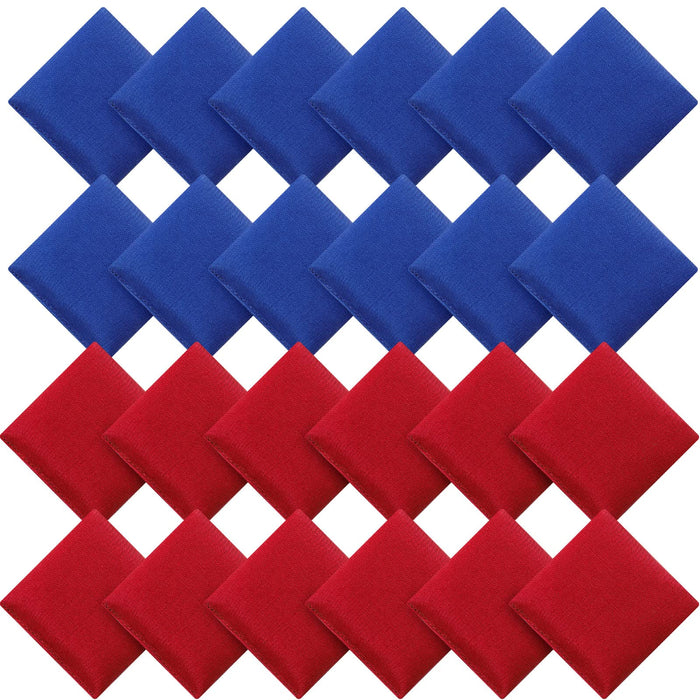 Retros Market 24 Pcs Bean Bags Mini Nylon Cornhole Bean Bags for Kids Tossing Fun Sports Outdoor Family Games Carnival Toy Patriotic Small Beanbag Hand Toss Party Game Supplies for Kid Adult(Blue Red)