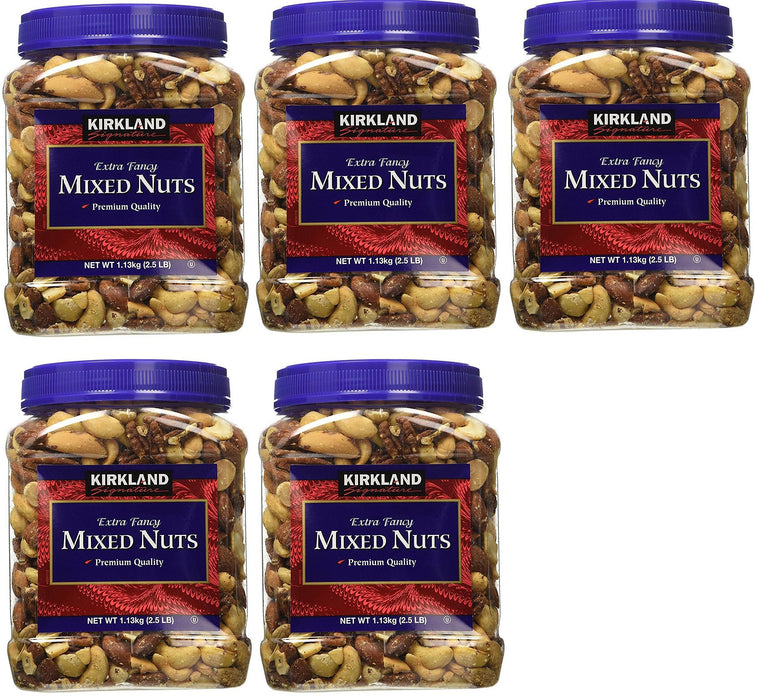 Signatures Kirkland, 5 Tubs (Fancy Mixed Nuts, 2.5 LB)