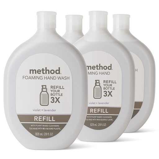 Method_Violet_Lavender_Foaming_Hand_Soap_Refill_28oz_Biodegradable_Recyclable_4-Pack